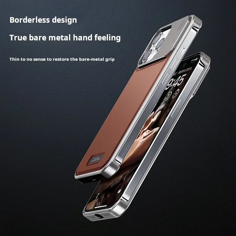 Aluminium Leather Magnetic MagSafe Case for iPhone - iphone14cases